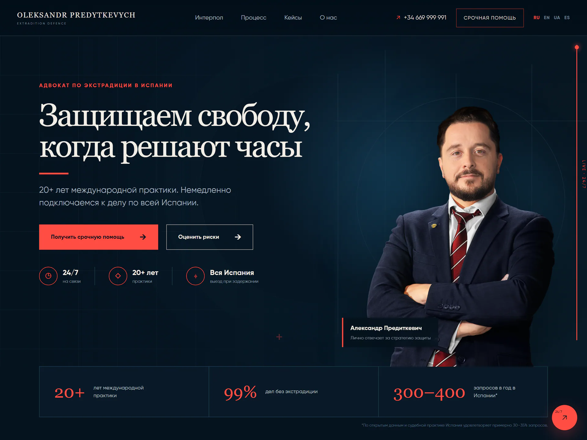 Predytkevych — сайт адвоката з питань екстрадиції, Іспанія